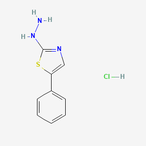 molecular formula C9H10ClN3S B1490426 2-Hydrazinyl-5-phenylthiazole hydrochloride CAS No. 516482-54-5