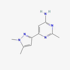molecular formula C10H13N5 B1490429 6-(1,5-dimethyl-1H-pyrazol-3-yl)-2-methylpyrimidin-4-amine CAS No. 2092093-83-7