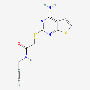 molecular formula C11H10N4OS2 B14904293 2-((4-Aminothieno[2,3-d]pyrimidin-2-yl)thio)-N-(prop-2-yn-1-yl)acetamide 