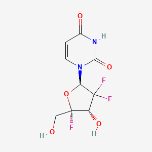 molecular formula C9H9F3N2O5 B14904296 1-((2R,4R,5S)-3,3,5-Trifluoro-4-hydroxy-5-(hydroxymethyl)tetrahydrofuran-2-yl)pyrimidine-2,4(1H,3H)-dione 