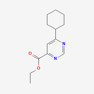 molecular formula C13H18N2O2 B1490440 Ethyl 6-cyclohexylpyrimidine-4-carboxylate CAS No. 2098007-29-3