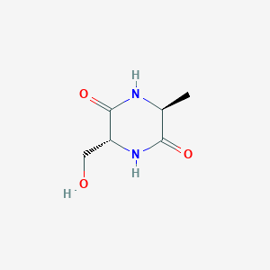 molecular formula C6H10N2O3 B14904461 (3R,6S)-3-(Hydroxymethyl)-6-methylpiperazine-2,5-dione 