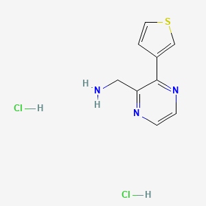 [3-(Thiophen-3-yl)pyrazin-2-yl]methanamine dihydrochloride