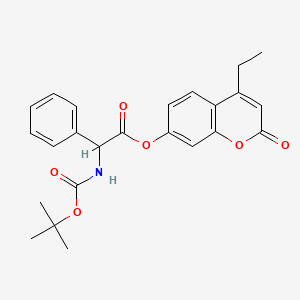 molecular formula C24H25NO6 B14904473 4-ethyl-2-oxo-2H-chromen-7-yl 2-((tert-butoxycarbonyl)amino)-2-phenylacetate 