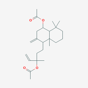 molecular formula C₂₀H₃₄O₂ B149045 [4-(3-乙酰氧基-3-甲基戊-4-烯基)-4a,8,8-三甲基-3-亚甲基-2,4,5,6,7,8a-六氢-1H-萘-1-基]乙酸酯 CAS No. 1438-66-0