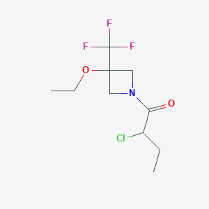 molecular formula C10H15ClF3NO2 B1490450 2-Chloro-1-[3-ethoxy-3-(trifluoromethyl)azetidin-1-yl]butan-1-one CAS No. 2098136-46-8
