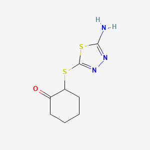 molecular formula C8H11N3OS2 B14904556 2-((5-Amino-1,3,4-thiadiazol-2-yl)thio)cyclohexan-1-one 