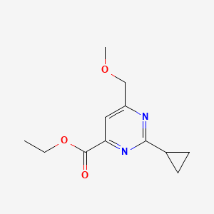 molecular formula C12H16N2O3 B1490457 2-环丙基-6-(甲氧基甲基)嘧啶-4-羧酸乙酯 CAS No. 2098038-91-4