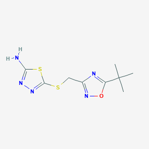 molecular formula C9H13N5OS2 B14904630 5-(((5-(Tert-butyl)-1,2,4-oxadiazol-3-yl)methyl)thio)-1,3,4-thiadiazol-2-amine 