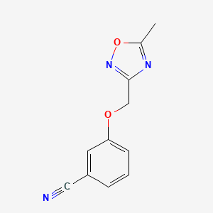 molecular formula C11H9N3O2 B14904645 3-((5-Methyl-1,2,4-oxadiazol-3-yl)methoxy)benzonitrile 