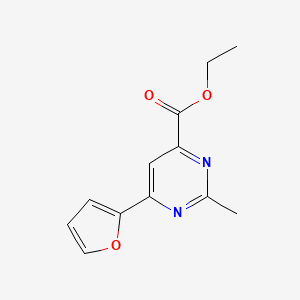 molecular formula C12H12N2O3 B1490467 Ethyl 6-(furan-2-yl)-2-methylpyrimidine-4-carboxylate CAS No. 2098007-53-3
