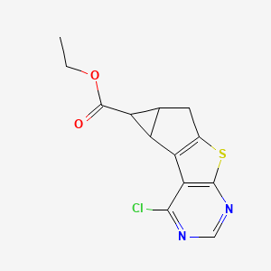 ethyl 13-chloro-8-thia-10,12-diazatetracyclo[7.4.0.02,7.03,5]trideca-1(9),2(7),10,12-tetraene-4-carboxylate