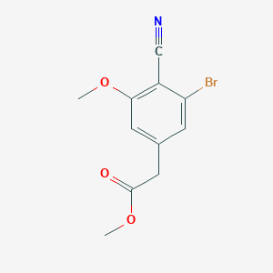molecular formula C11H10BrNO3 B1490472 Methyl 3-bromo-4-cyano-5-methoxyphenylacetate CAS No. 1804402-68-3