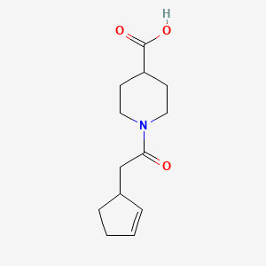 1-(2-(Cyclopent-2-en-1-yl)acetyl)piperidine-4-carboxylic acid