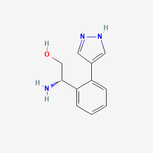 molecular formula C11H13N3O B14904761 (s)-2-(2-(1h-Pyrazol-4-yl)phenyl)-2-aminoethan-1-ol 