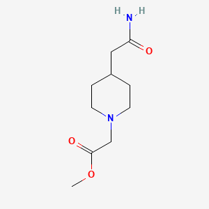 molecular formula C10H18N2O3 B14904865 Methyl 2-(4-(2-amino-2-oxoethyl)piperidin-1-yl)acetate 