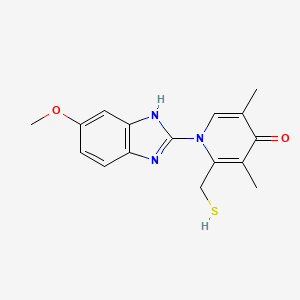 molecular formula C16H17N3O2S B14904890 2-(Mercaptomethyl)-1-(5-methoxy-1H-benzo[d]imidazol-2-yl)-3,5-dimethylpyridin-4(1H)-one 