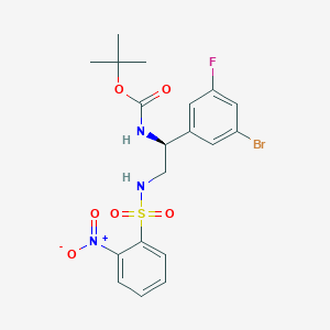 tert-Butyl (S)-(1-(3-bromo-5-fluorophenyl)-2-((2-nitrophenyl)sulfonamido)ethyl)carbamate