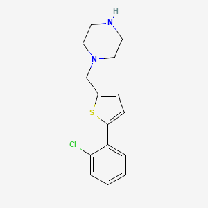 molecular formula C15H17ClN2S B1490496 1-{[5-(2-Chlorophenyl)thiophen-2-yl]methyl}piperazine CAS No. 1000932-50-2