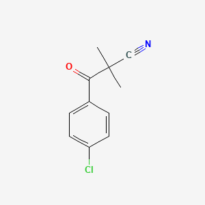 molecular formula C11H10ClNO B14904976 3-(4-Chlorophenyl)-2,2-dimethyl-3-oxopropanenitrile 