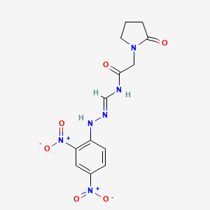 N-{(E)-[2-(2,4-dinitrophenyl)hydrazinylidene]methyl}-2-(2-oxopyrrolidin-1-yl)acetamide