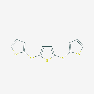 molecular formula C12H8S5 B14905004 2,5-Bis(thiophen-2-ylsulfanyl)thiophene 