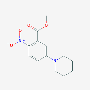 molecular formula C13H16N2O4 B1490503 Methyl 2-nitro-5-piperidinobenzenecarboxylate CAS No. 773071-23-1