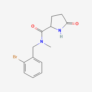 molecular formula C13H15BrN2O2 B14905086 n-(2-Bromobenzyl)-N-methyl-5-oxopyrrolidine-2-carboxamide 