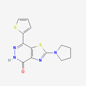 molecular formula C13H12N4OS2 B1490511 2-pyrrolidin-1-yl-7-(2-thienyl)[1,3]thiazolo[4,5-d]pyridazin-4(5H)-one CAS No. 1105192-70-8