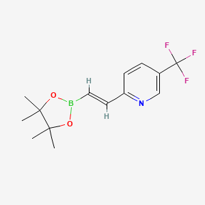 molecular formula C14H17BF3NO2 B14905164 (E)-2-(2-(4,4,5,5-Tetramethyl-1,3,2-dioxaborolan-2-yl)vinyl)-5-(trifluoromethyl)pyridine 