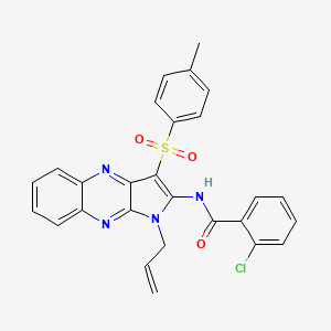 2-chloro-N-{3-[(4-methylphenyl)sulfonyl]-1-(prop-2-en-1-yl)-1H-pyrrolo[2,3-b]quinoxalin-2-yl}benzamide