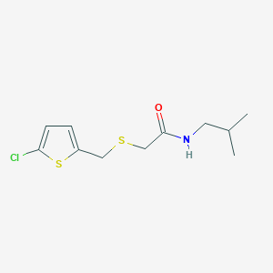 2-{[(5-chlorothiophen-2-yl)methyl]sulfanyl}-N-(2-methylpropyl)acetamide