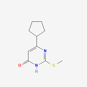 molecular formula C10H14N2OS B1490540 6-cyclopentyl-2-(methylthio)pyrimidin-4(3H)-one CAS No. 1044770-28-6