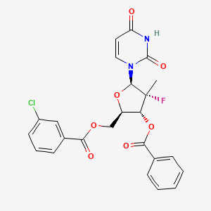 ((2R,3R,4R,5R)-3-(Benzoyloxy)-5-(2,4-dioxo-3,4-dihydropyrimidin-1(2H)-yl)-4-fluoro-4-methyltetrahydrofuran-2-yl)methyl 3-chlorobenzoate