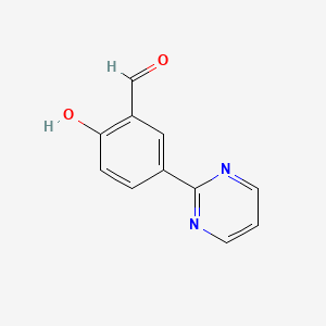 molecular formula C11H8N2O2 B1490544 2-Hydroxy-5-(2-pyrimidinyl)benzaldehyde CAS No. 936939-54-7