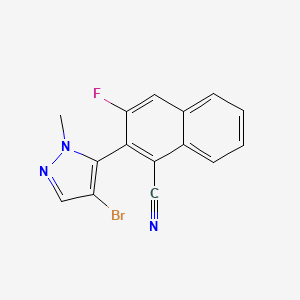 molecular formula C15H9BrFN3 B14905457 2-(4-Bromo-1-methyl-1H-pyrazol-5-yl)-3-fluoro-1-naphthonitrile 