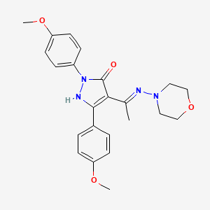 (4Z)-2,5-bis(4-methoxyphenyl)-4-[1-(morpholin-4-ylamino)ethylidene]-2,4-dihydro-3H-pyrazol-3-one