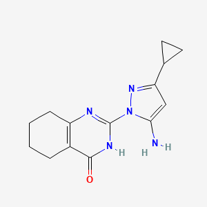 molecular formula C14H17N5O B1490547 2-(5-amino-3-cyclopropyl-1H-pyrazol-1-yl)-5,6,7,8-tetrahydroquinazolin-4(3H)-one CAS No. 1207012-49-4