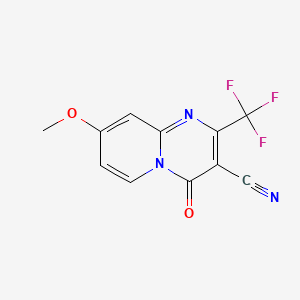 molecular formula C11H6F3N3O2 B14905564 8-Methoxy-4-oxo-2-(trifluoromethyl)-4H-pyrido[1,2-a]pyrimidine-3-carbonitrile 