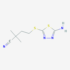 4-((5-Amino-1,3,4-thiadiazol-2-yl)thio)-2,2-dimethylbutanenitrile