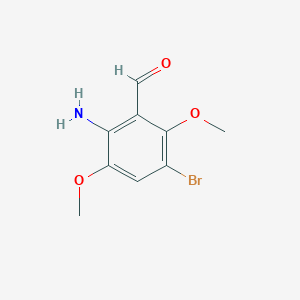 molecular formula C9H10BrNO3 B14905570 2-Amino-5-bromo-3,6-dimethoxybenzaldehyde 