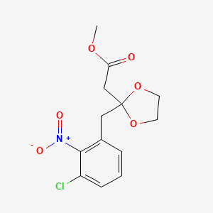 Methyl 2-(2-(3-chloro-2-nitrobenzyl)-1,3-dioxolan-2-yl)acetate