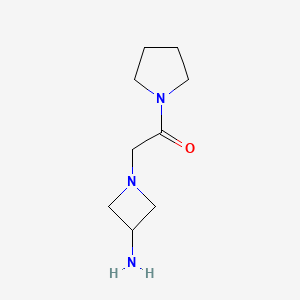 molecular formula C9H17N3O B1490563 2-(3-氨基氮杂环丁-1-基)-1-(吡咯烷-1-基)乙烷-1-酮 CAS No. 1342465-31-9