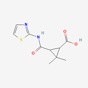molecular formula C10H12N2O3S B1490564 2,2-Dimethyl-3-[(1,3-thiazol-2-ylamino)carbonyl]cyclopropanecarboxylic acid CAS No. 1344039-20-8
