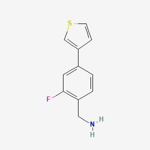 molecular formula C11H10FNS B1490565 (2-氟-4-(噻吩-3-基)苯基)甲胺 CAS No. 1487874-46-3