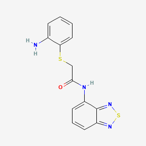 molecular formula C14H12N4OS2 B14905666 2-[(2-aminophenyl)sulfanyl]-N-(2,1,3-benzothiadiazol-4-yl)acetamide 