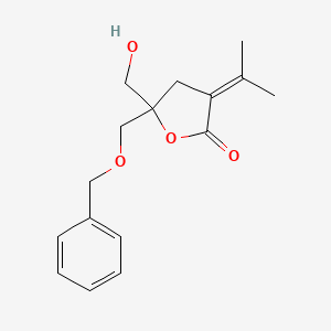 molecular formula C16H20O4 B14905722 5-((Benzyloxy)methyl)-5-(hydroxymethyl)-3-(propan-2-ylidene)dihydrofuran-2(3H)-one 