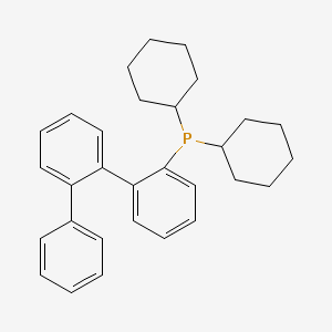 molecular formula C30H35P B14905778 dicyclohexyl-[2-(2-phenylphenyl)phenyl]phosphane 