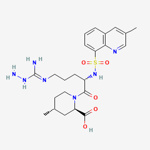 molecular formula C23H33N7O5S B14905785 (2R,4R)-1-((S)-5-(Hydrazinecarboximidamido)-2-((3-methylquinoline)-8-sulfonamido)pentanoyl)-4-methylpiperidine-2-carboxylic acid 