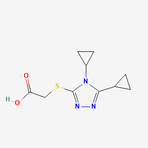 molecular formula C10H13N3O2S B14905786 2-((4,5-Dicyclopropyl-4h-1,2,4-triazol-3-yl)thio)acetic acid 